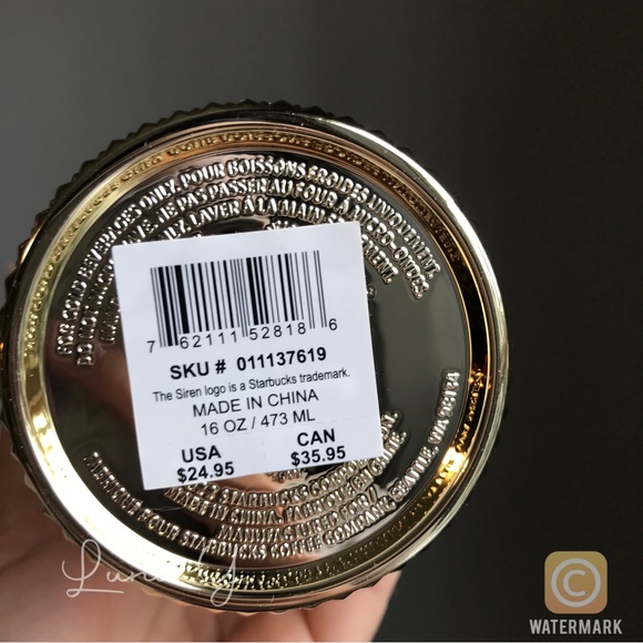 Starbucks Metallic Gold Chrome Studded Bling Cup Tumbler Grande 2022 Holiday - Picture 6 of 7